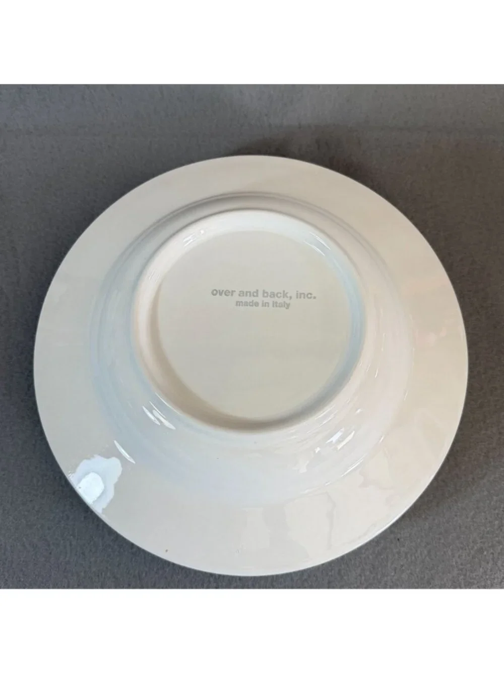 Vintage Over and Back Italy White Ceramic Pasta Soup Bowls Embossed Fruit Set of - Picture 5 of 12